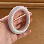 Genuine Grade A Lavender with Pale Green Traditional Jade Bangle Bracelet - 54mm Round