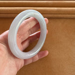 57.4mm White Jade Bangle Bracelet