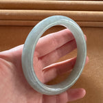 Genuine Grade A Light Green Traditional Jade Bangle Bracelet - 63mm Semi Round