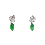Imperial Bloom Jadeite Earrings – 18K White Gold with Diamonds