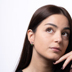 Sterling Silver Bow Stud Earrings with Green Jade Drops – 925 Fine Jewellery