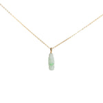 Mini Laughing Buddha Standing Jadeite Jade Pendant - 18K Yellow Gold