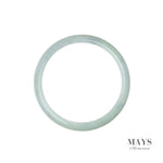 60mm Green, White, Lavender Burmese Jadeite Jade Bangle Bracelet - MAYS