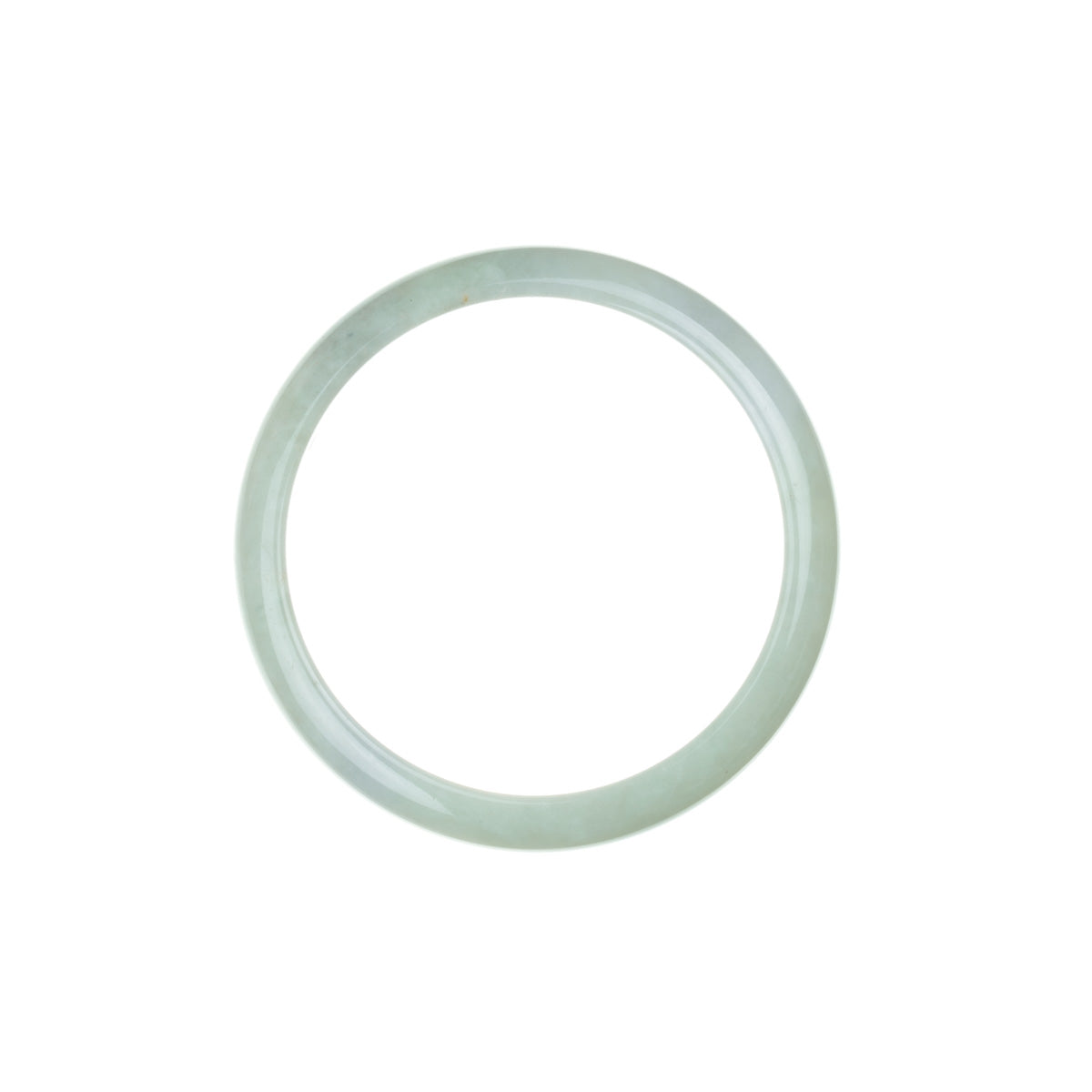 Authentic Untreated Pale Green Jade Bracelet - 56mm Half Moon