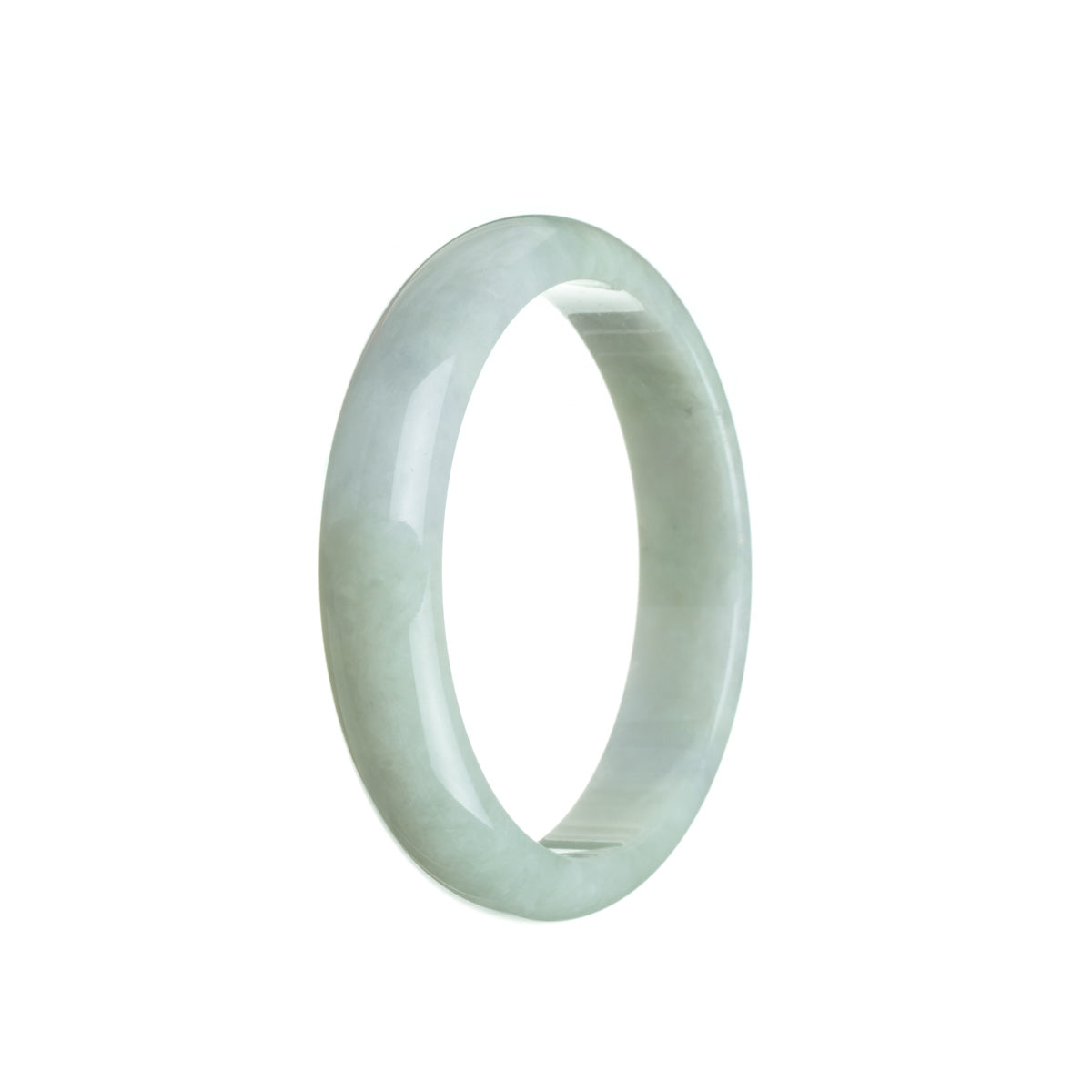 Authentic Untreated Pale Green Jade Bracelet - 56mm Half Moon
