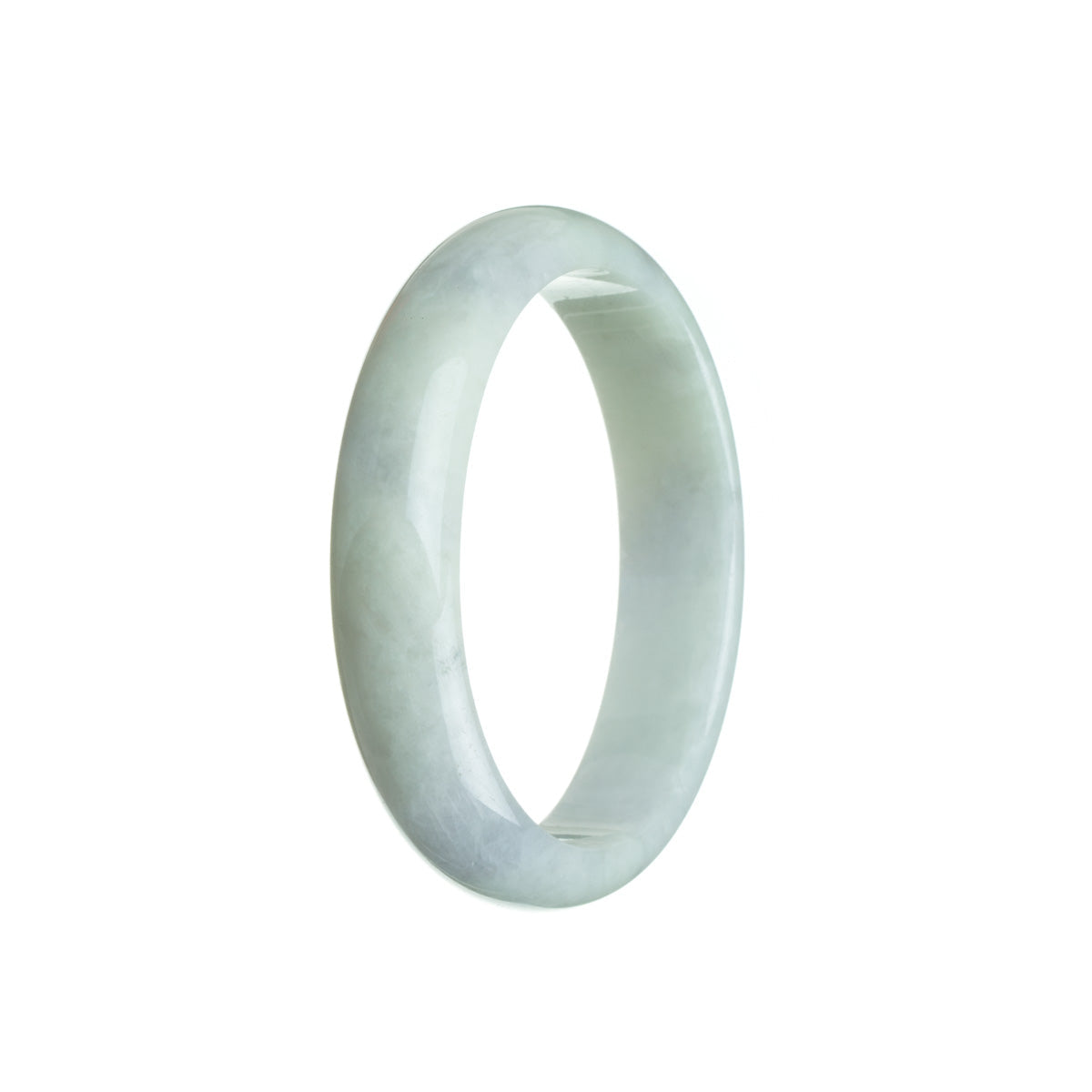 Real Grade A Pale Green with hints of Lavender Jade Bangle Bracelet - 56mm Oval