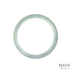 60mm Green, Lavender Burmese Jadeite Jade Bangle Bracelet - MAYS
