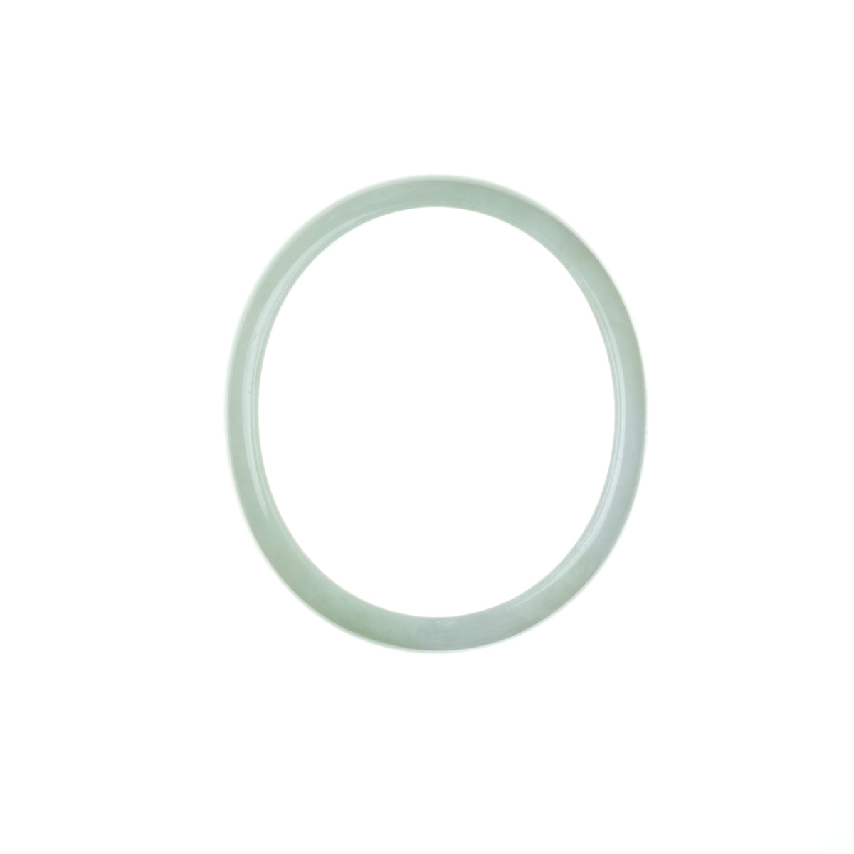 Genuine Grade A Pale green with hints of Lavender Burmese Jade Bangle Bracelet - 58mm Oval