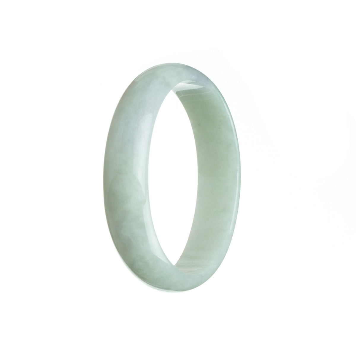 Genuine Grade A Pale green with hints of Lavender Burmese Jade Bangle Bracelet - 58mm Oval