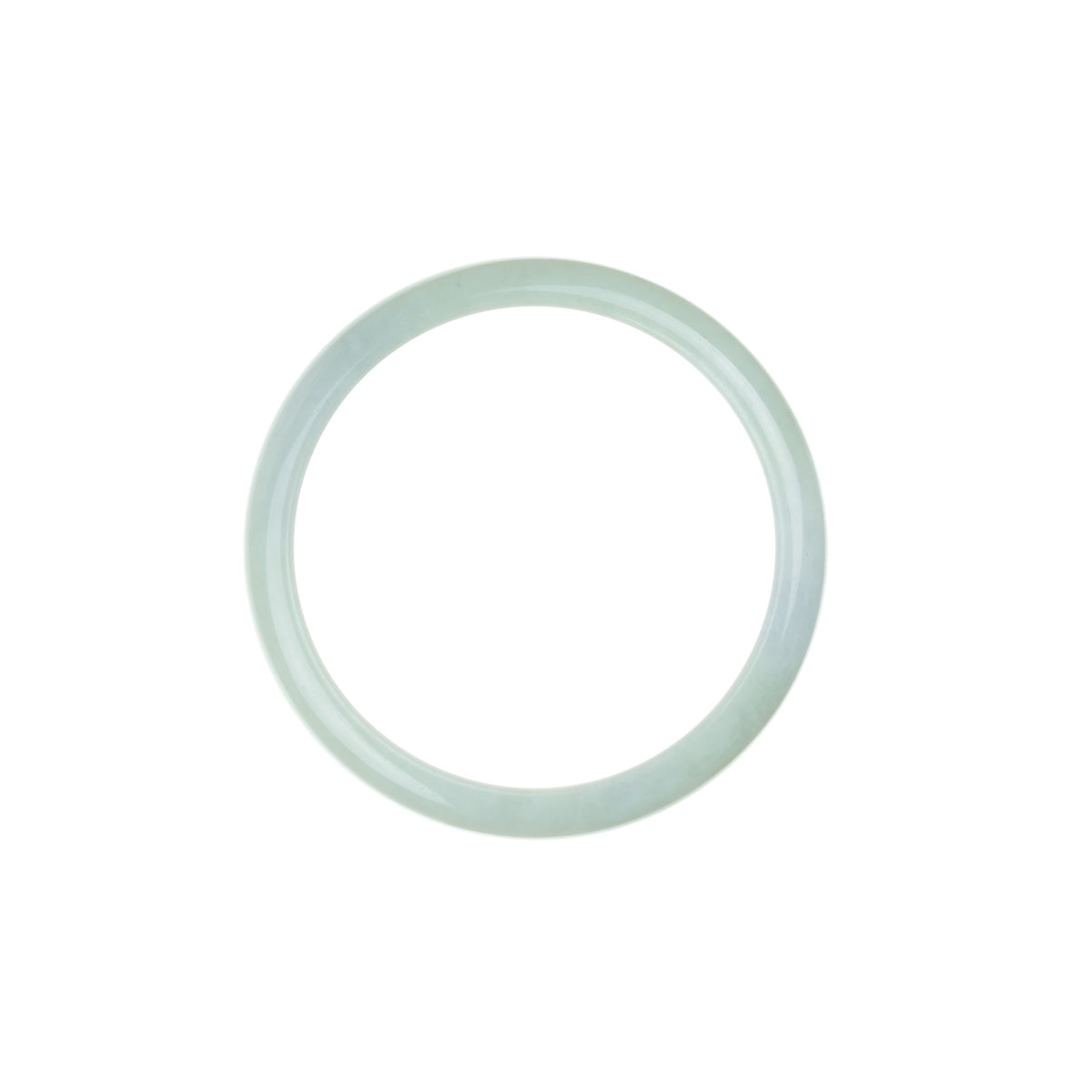Authentic Grade A Pale green Jadeite Jade Bracelet - 54mm Half Moon