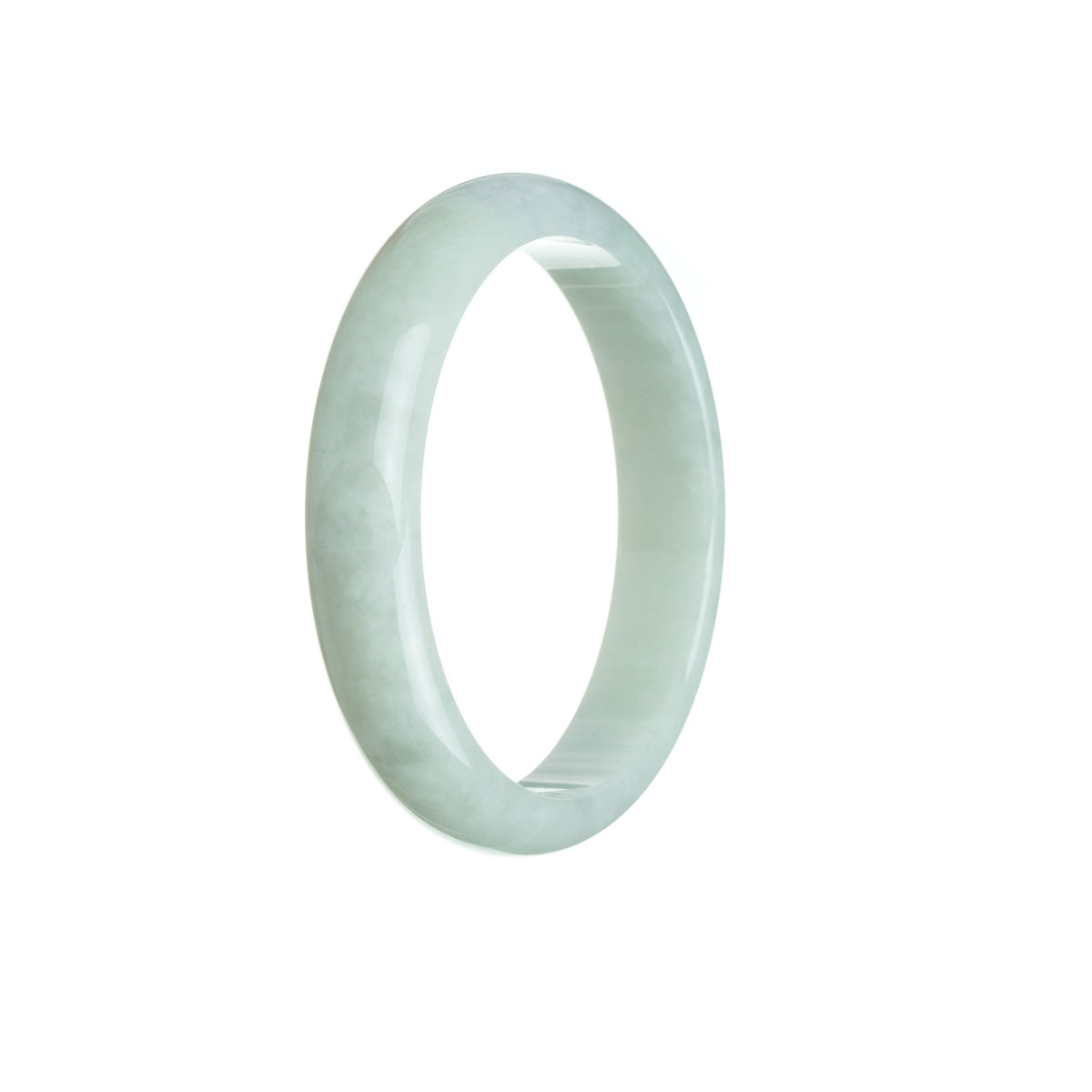 Authentic Grade A Pale green Jadeite Jade Bracelet - 54mm Half Moon