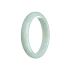 A pale green jadeite jade bracelet with a half moon design, showcasing authentic Grade A quality.