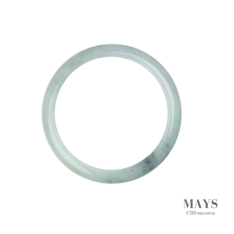 59mm Green, White, Lavender Burmese Jadeite Jade Bangle Bracelet - MAYS