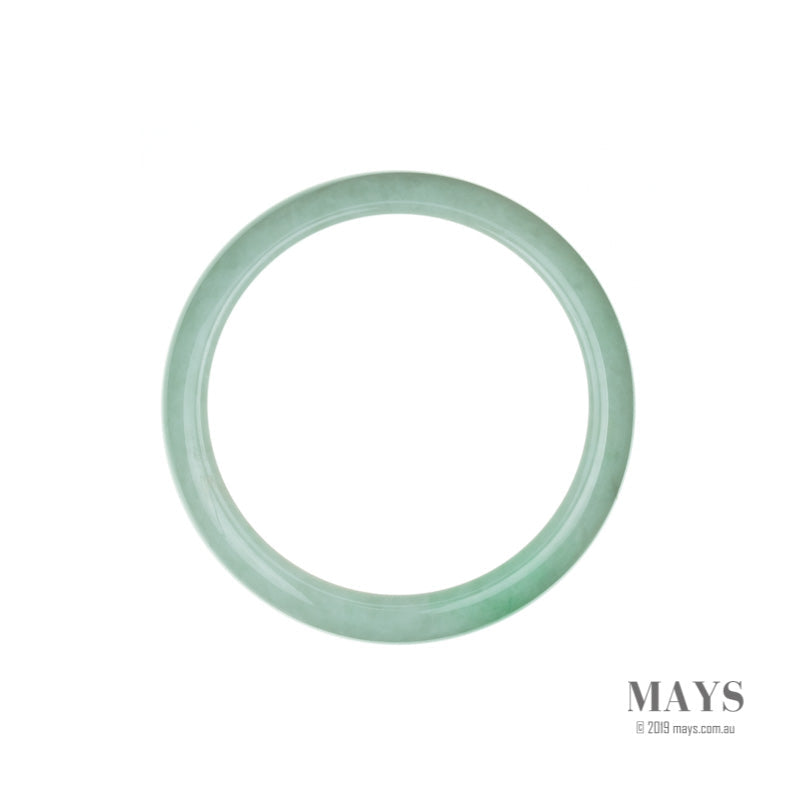 58mm Green, White Burmese Jadeite Jade Bangle Bracelet - MAYS