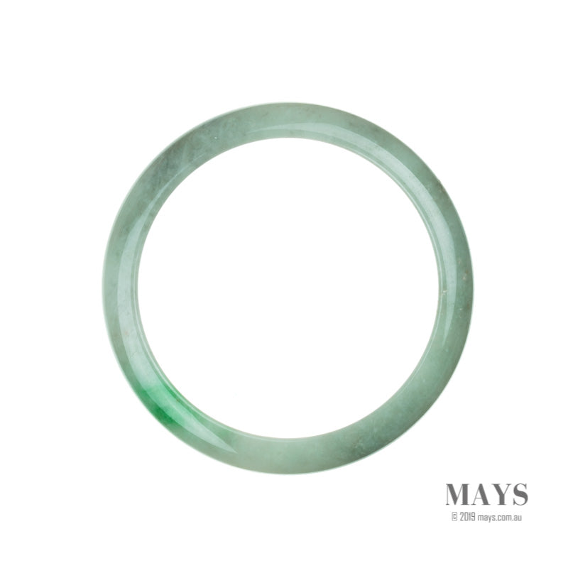 64mm Green, White Burmese Jadeite Jade Bangle Bracelet - MAYS