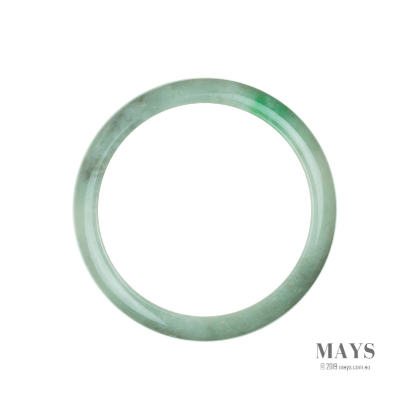 64mm Green, White Burmese Jadeite Jade Bangle Bracelet - MAYS