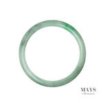 64mm Green, White Burmese Jadeite Jade Bangle Bracelet - MAYS