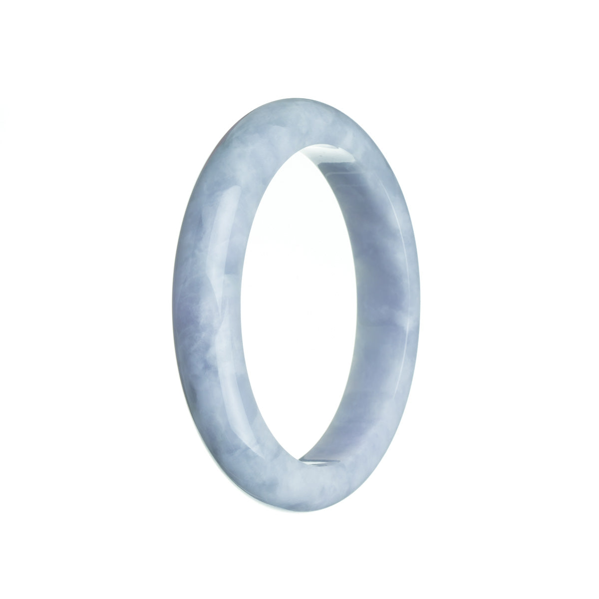 Genuine Type A Lavender Burmese Jade Bracelet - 56mm Semi Round