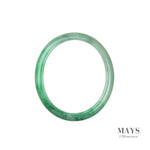 54mm Green Burmese Jadeite Jade Bangle Bracelet - MAYS