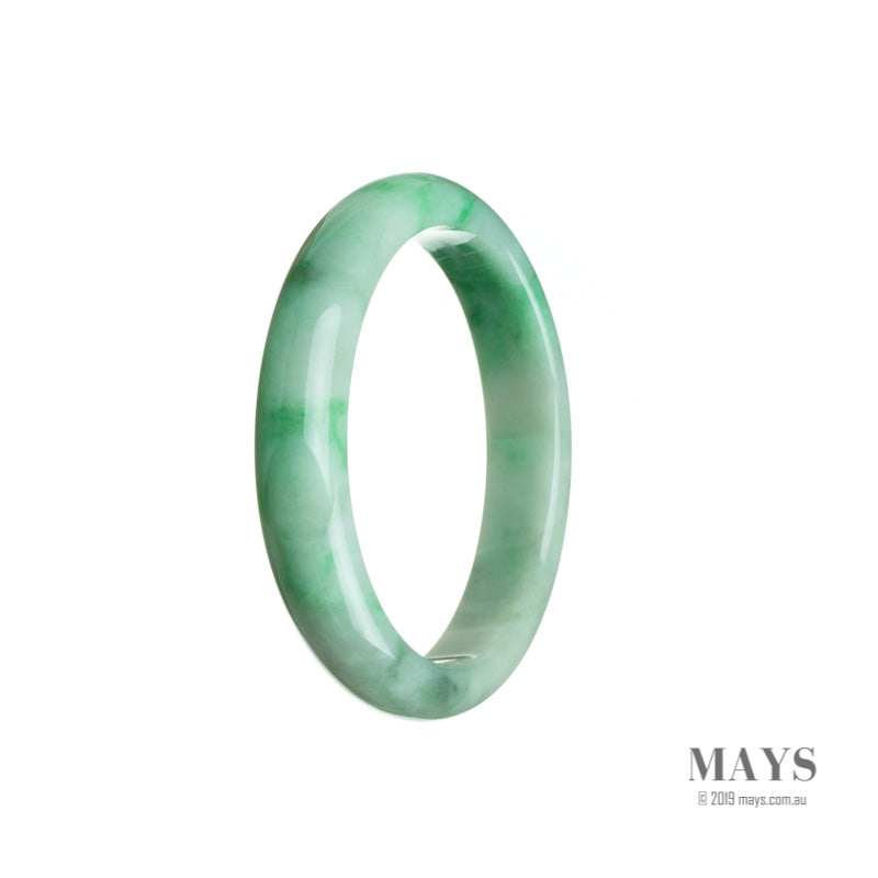 54mm Green Burmese Jadeite Jade Bangle Bracelet - MAYS