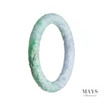 59mm Green, Lavender Burmese Jadeite Jade Bangle Bracelet - MAYS