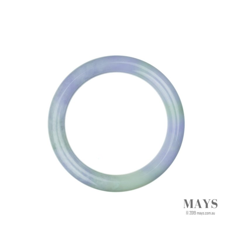 54mm Green, Lavender Burmese Jadeite Jade Bangle Bracelet - MAYS