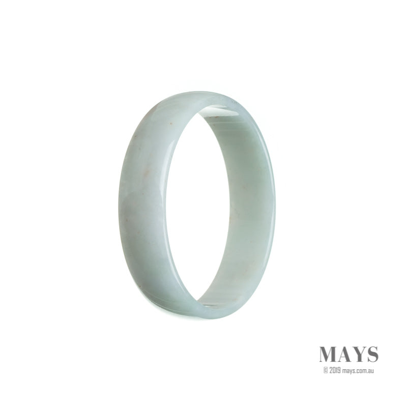 52mm White Burmese Jadeite Jade Bangle Bracelet - MAYS