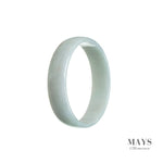 52mm White Burmese Jadeite Jade Bangle Bracelet - MAYS