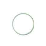 Authentic Grade A White with green Burmese Jade Bangle Bracelet - 52mm Flat
