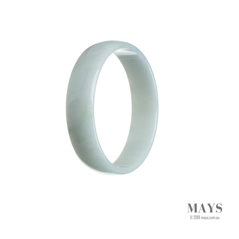 53mm White Burmese Jadeite Jade Bangle Bracelet - MAYS