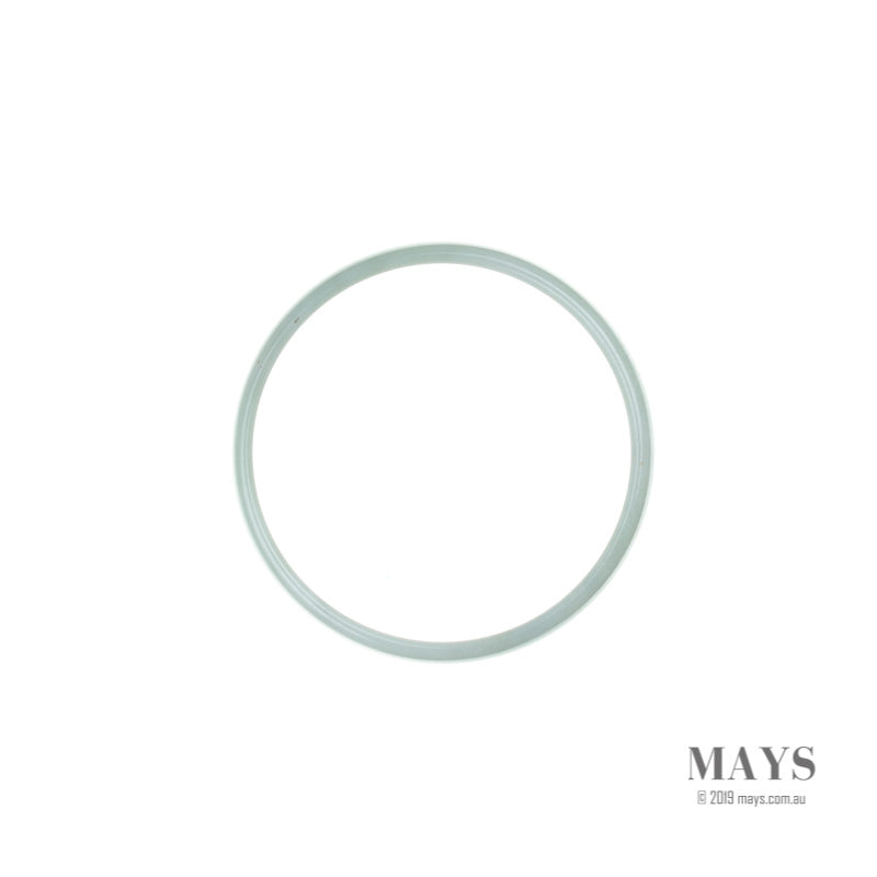 52mm White Burmese Jadeite Jade Bangle Bracelet - MAYS