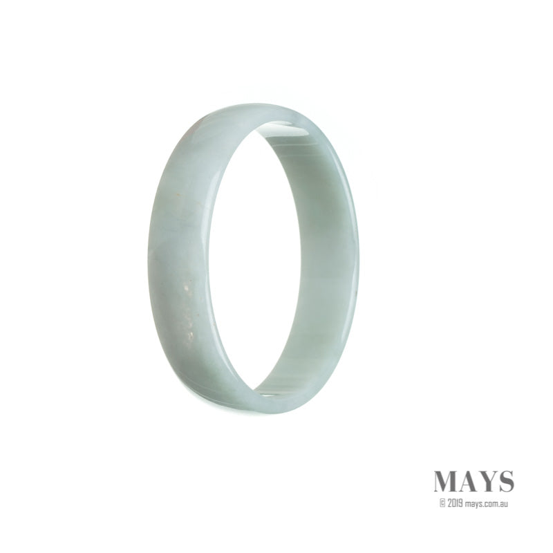 52mm White Burmese Jadeite Jade Bangle Bracelet - MAYS