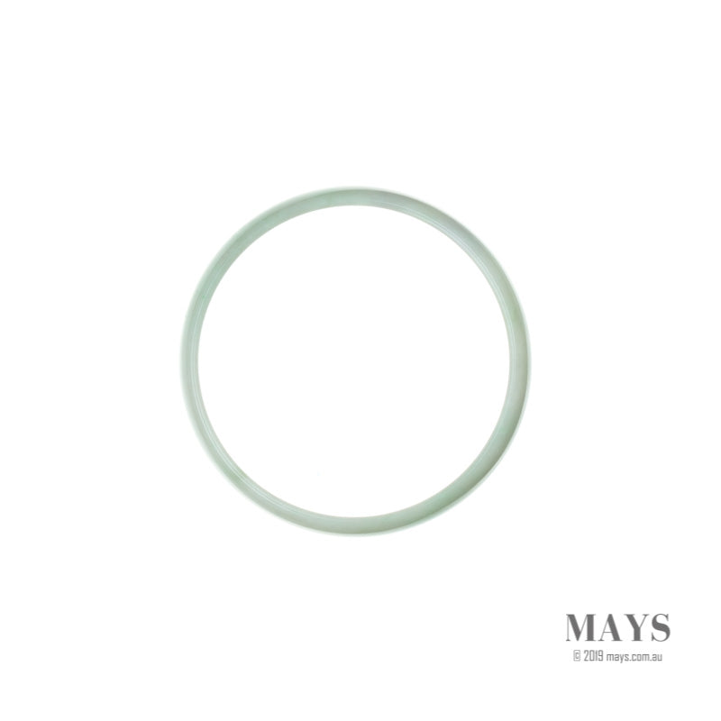 52mm White, Green Burmese Jadeite Jade Bangle Bracelet - MAYS