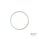 53mm White Burmese Jadeite Jade Bangle Bracelet - MAYS