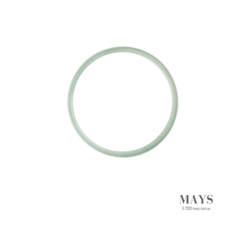 52mm White Burmese Jadeite Jade Bangle Bracelet - MAYS