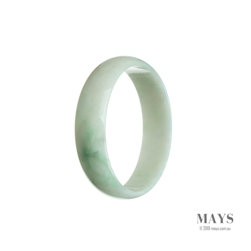 52mm White Burmese Jadeite Jade Bangle Bracelet - MAYS