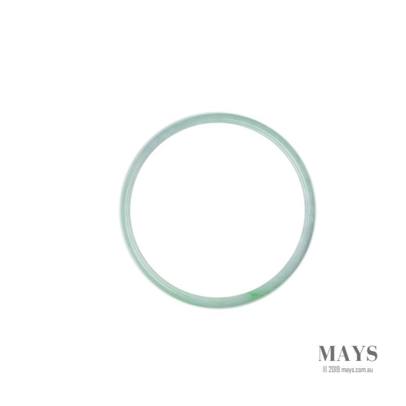 52mm Green, White Burmese Jadeite Jade Bangle Bracelet - MAYS