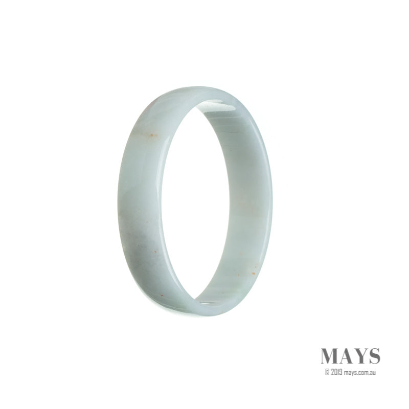 53mm White Burmese Jadeite Jade Bangle Bracelet - MAYS