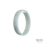53mm White Burmese Jadeite Jade Bangle Bracelet - MAYS