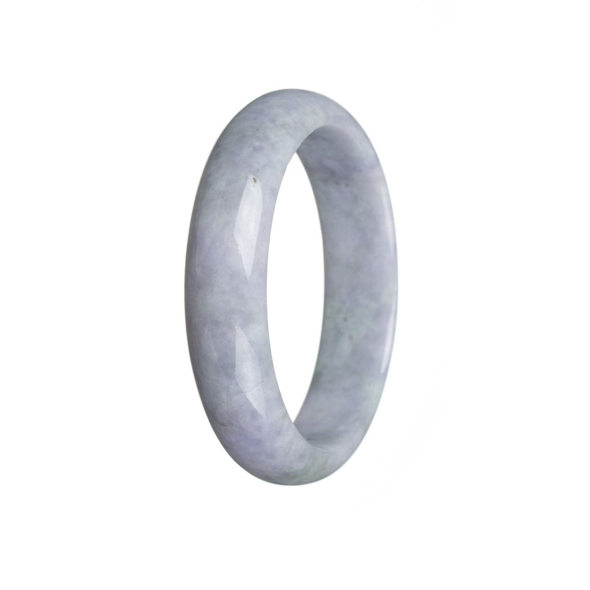 A close-up image of a lavishly designed lavender jadeite jade bracelet, featuring a half-moon shaped centerpiece. The bracelet is made with high-quality jade and exudes a sense of elegance and luxury.