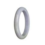 A close-up image of a vibrant lavender Burma jade bracelet, featuring semi-round beads measuring 55mm in size.