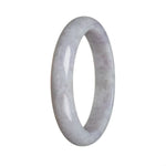 A stunning lavender Burmese jade bracelet with a half moon design, crafted from genuine Grade A jade. Perfect for adding a touch of elegance to any outfit.