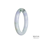 A round lavender Burmese jade bangle with a strong and genuine Grade A Greeb.