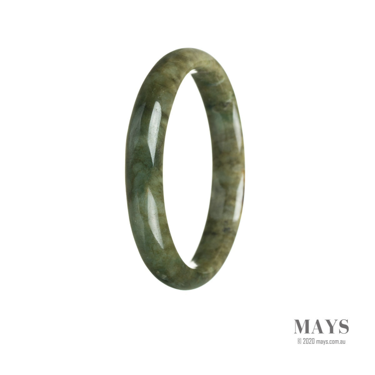57mm Grade A Jadeite Jade Bangle - MAYS