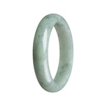A half moon shaped, 59mm authentic natural grey jade bracelet, skillfully crafted by MAYS GEMS.