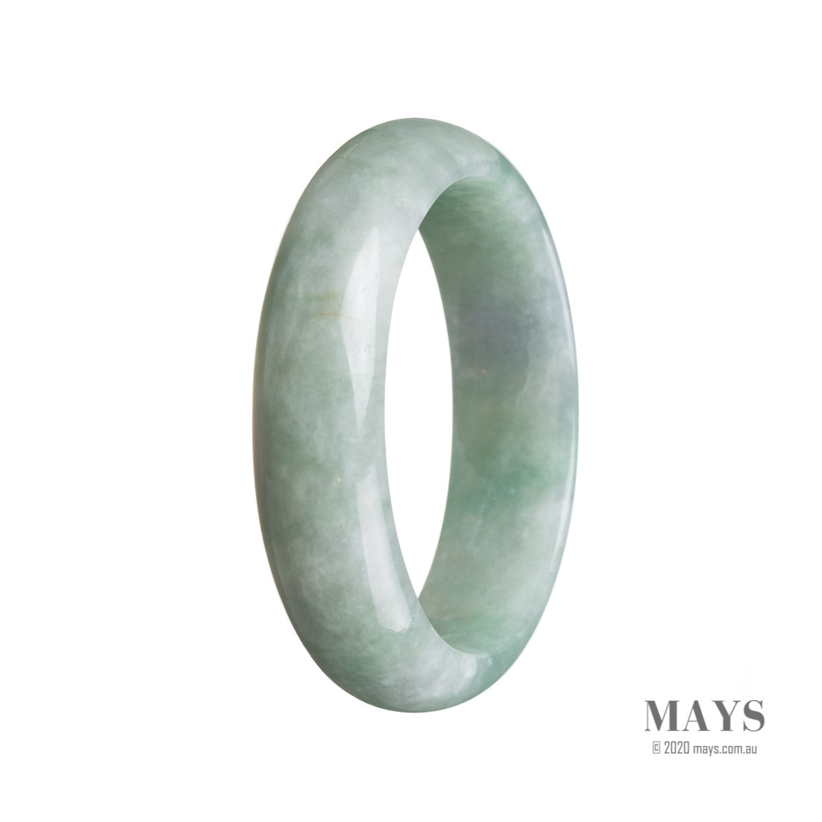 A beautiful green jade bangle bracelet with a half-moon shape, made from genuine Grade A jade. Perfect for adding an elegant touch to any outfit.