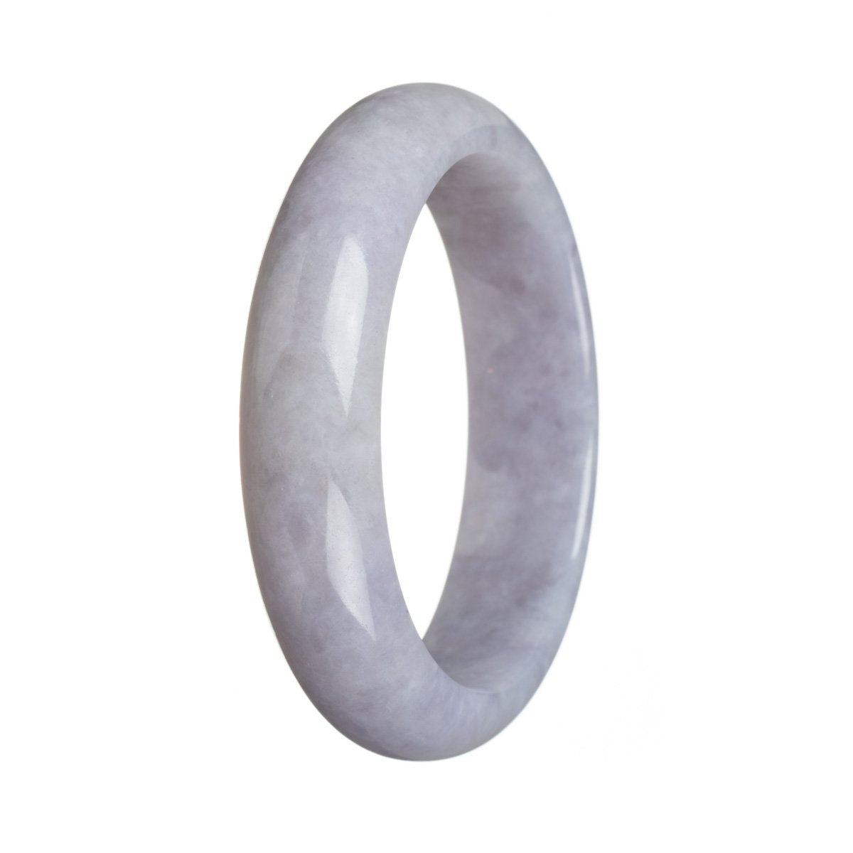 Authentic Grade A Lavender Jadeite Jade Bracelet - 61mm Half Moon