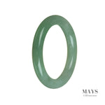 Genuine Type A Green Burmese Jade Bangle - 55mm Round