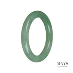 A round, green Burmese jade bracelet with a diameter of 55mm, known for its high quality and authenticity.
