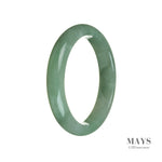 Genuine Type A Green Jadeite Bracelet - 59mm Semi Round